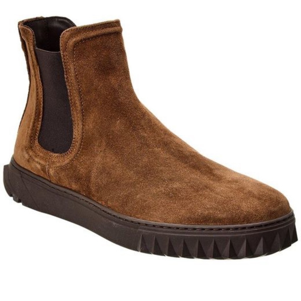 NWB Salvatore Ferragamo Brown Talos Suede Chelsea Boots sz men 7.5/women 9.5-10